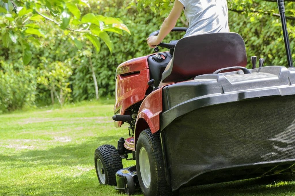 mowing the grass, garden work, lawn